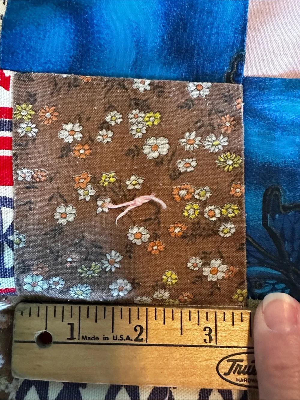 Patchwork Quilt Hand Knotted Approx. 78”x81” Full/Dbl. Photographed on Queen bed